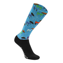 Load image into Gallery viewer, Equine Couture Children'S OTC Boot Socks- Rainy Day Ponies
