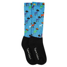 Load image into Gallery viewer, Equine Couture Children'S OTC Boot Socks- Rainy Day Ponies
