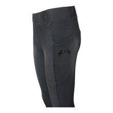 Load image into Gallery viewer, Equine Couture Ladies Denim Full Seat Silicon Tights with Phone Pocket
