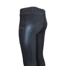 Load image into Gallery viewer, Equine Couture Ladies Denim Full Seat Silicon Tights with Phone Pocket

