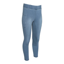 Load image into Gallery viewer, Equine Couture Ladies Denim Full Seat Silicon Tights with Phone Pocket
