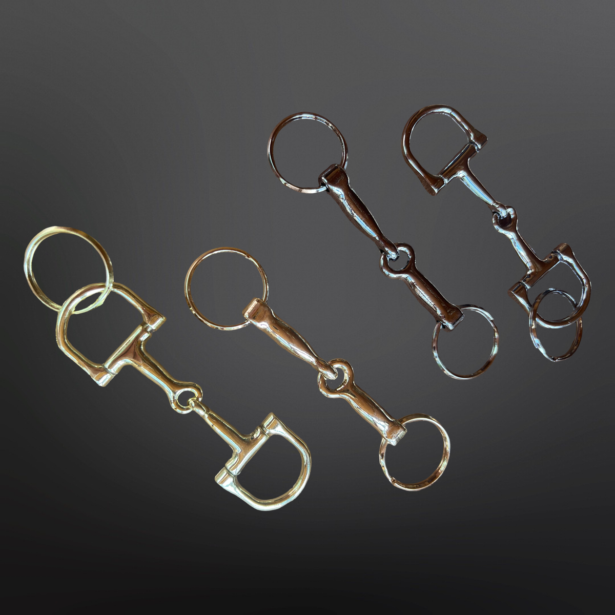 Western Equestrian Dee Ring Snaffle Bit Keychain