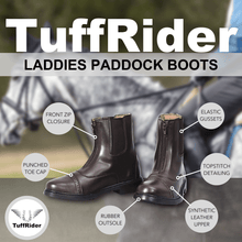 Load image into Gallery viewer, TuffRider Women Starter Synthetic Leather Front Zipper Paddock Boots
