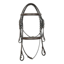 Load image into Gallery viewer, Henri de Rivel Pro Fancy Raised Comfort Crown Padded Bridle With Fancy Raised Reins
