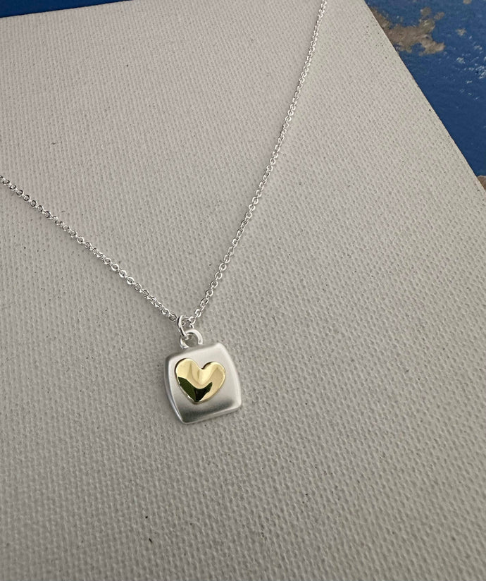 Valentine Heart in Square Necklace