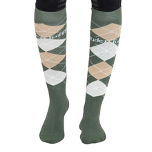 Load image into Gallery viewer, TuffRider Argyle Knee Hi Socks
