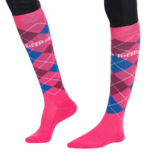 Load image into Gallery viewer, TuffRider Argyle Knee Hi Socks
