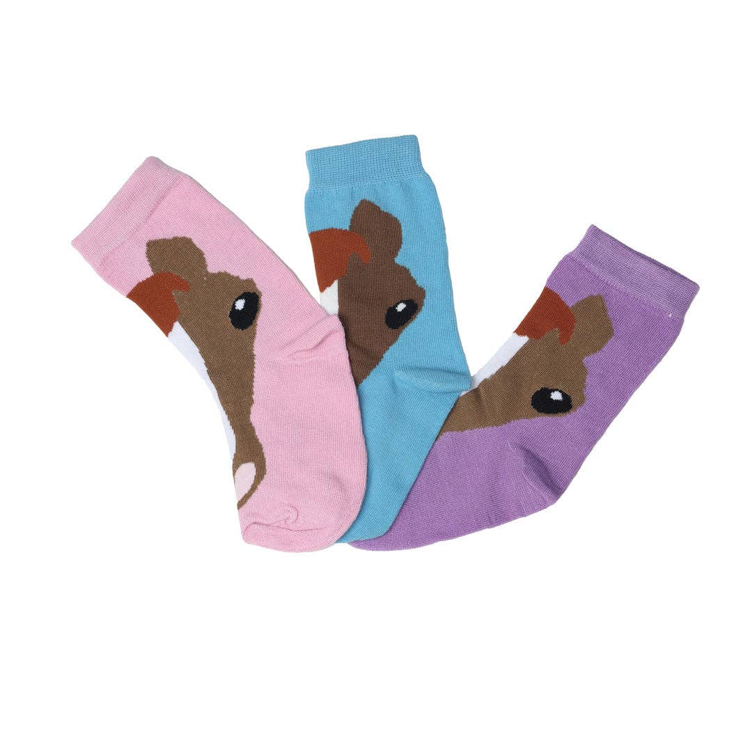 AWST Int'l  Youth Horse Face Crew Socks