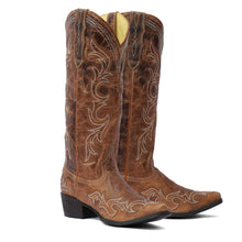 Load image into Gallery viewer, TuffRider Women Cody Embroidered Leather Snip Toe Western Boots
