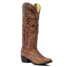 Load image into Gallery viewer, TuffRider Women Cody Embroidered Leather Snip Toe Western Boots

