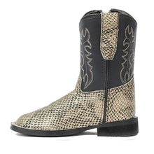 Load image into Gallery viewer, TuffRider Toddler Black Snake in My Boot Western Leather Boots
