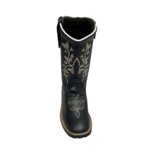 Load image into Gallery viewer, TuffRider Youth Black Floral Western Boot
