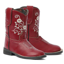 Load image into Gallery viewer, TuffRider Toddler Fire Red Floral Western Boot

