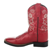 Load image into Gallery viewer, TuffRider Youth Fire Red Floral Western Boot
