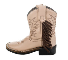 Load image into Gallery viewer, TuffRider Youth Tan Fringe Bootie
