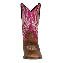 Load image into Gallery viewer, TuffRider Toddlers Arches Flame Embroidered Pink Shaft Square Toe Western Boots
