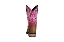 Load image into Gallery viewer, TuffRider Children Arches Flame Embroidered Pink Shaft Square Toe Western Boots
