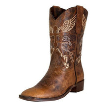 Load image into Gallery viewer, TuffRider Youth Sequoia Cross &amp; Wing Embroidered Square Toe Western Boots

