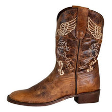 Load image into Gallery viewer, TuffRider Youth Sequoia Cross &amp; Wing Embroidered Square Toe Western Boots
