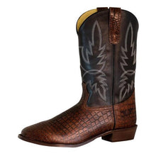 Load image into Gallery viewer, TuffRider Men's Grant Leather Printed Wide Square Toe Western Boots

