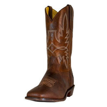 Load image into Gallery viewer, TuffRider Men’s Old Faithful Leather Embroidered Wide Square Toe Western boot
