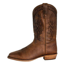 Load image into Gallery viewer, TuffRider Men’s Grand Canyon Leather Embroidered Wide Square Toe Western Boots
