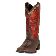 Load image into Gallery viewer, TuffRider Men's Mammoth Leather Distressed &amp; Embroidered Square Toe Western Boots
