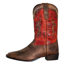 Load image into Gallery viewer, TuffRider Men's Mammoth Leather Distressed &amp; Embroidered Square Toe Western Boots
