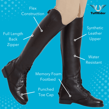 Load image into Gallery viewer, TuffRider Ladies Starter Back Zip Field Boots in Synthetic Leather
