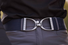 Load image into Gallery viewer, Navy - 2" Gunmetal Stirrup Equestrian Elastic Belt
