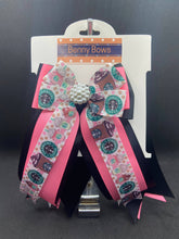 Load image into Gallery viewer, Horse Show Bows - Starbucks Frappuccino on Pink and Black
