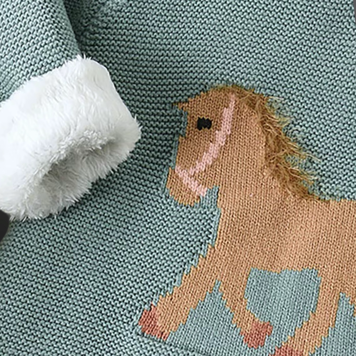 Equestrian Horse Knit Baby Sweater