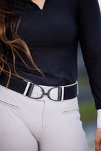 Load image into Gallery viewer, Black - 2" Gunmetal Stirrup Equestrian Elastic Belt SOLD
