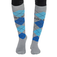 Load image into Gallery viewer, TuffRider Argyle Knee Hi Socks

