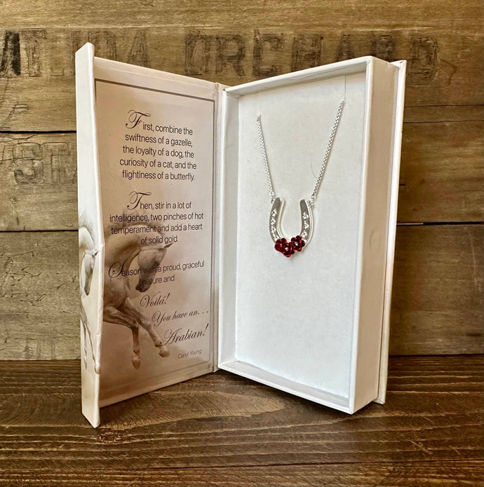 Horseshoe with Roses/Arabian horse lovers Necklace
