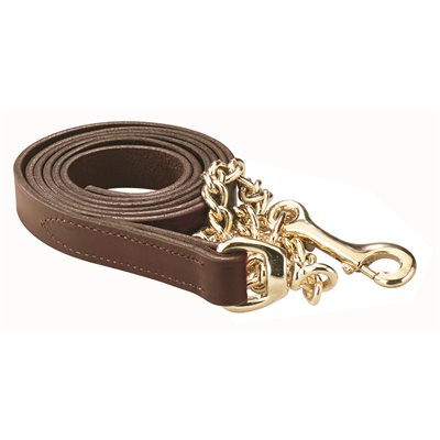 3/4" Leather Lead with Chain