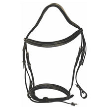 Load image into Gallery viewer, Henri de Rivel Pro Mono Crown Fancy Bridle with Patent Leather Piping and Laced Reins
