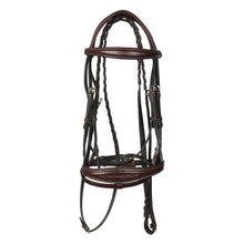 Load image into Gallery viewer, Henri de rivel Jamaika Pro Anatomical Fancy Raised Wide Flash Noseband Bridle with Raised laced reins
