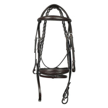 Load image into Gallery viewer, Henri de rivel Jamaika Pro Anatomical Fancy Raised Wide Flash Noseband Bridle with Raised laced reins
