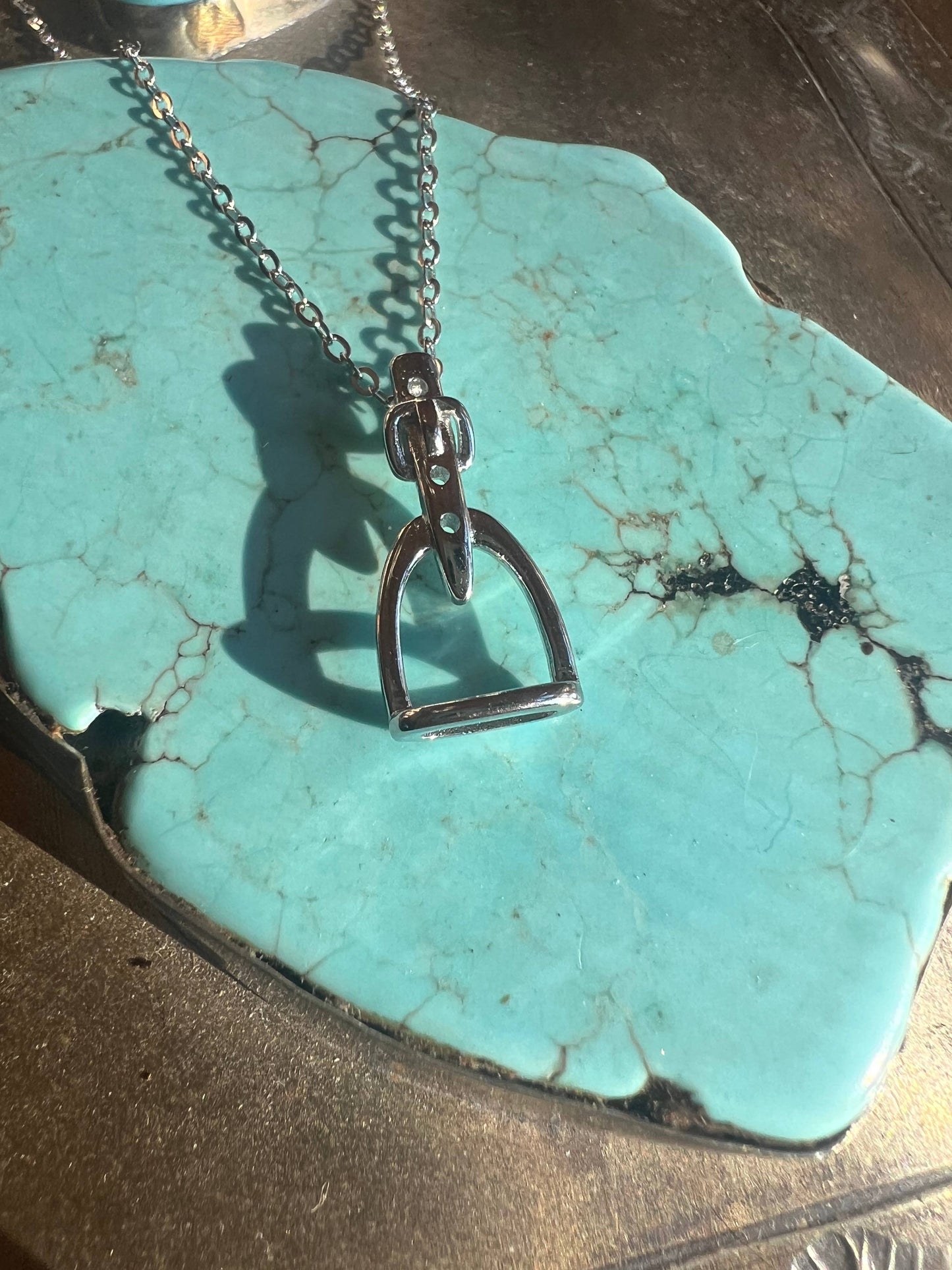 English Stirrup Iron Sterling Silver Necklace
