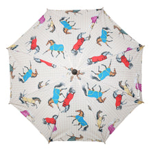 Load image into Gallery viewer, AWST Int'l Lila Umbrella-Horses in Blankets
