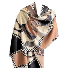 Load image into Gallery viewer, AWST Int'l Horses in Blankets Acrylic Cashmere Scarf
