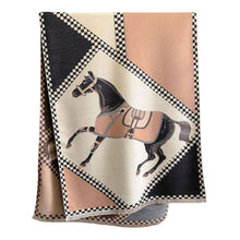 Load image into Gallery viewer, AWST Int'l Horses in Blankets Acrylic Cashmere Scarf

