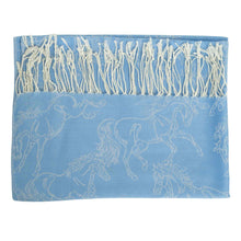 Load image into Gallery viewer, AWST Int'l Lila Linear Horses Pashmina Scarf
