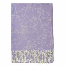 Load image into Gallery viewer, AWST Int'l Lila Linear Horses Pashmina Scarf
