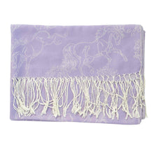 Load image into Gallery viewer, AWST Int'l Lila Linear Horses Pashmina Scarf
