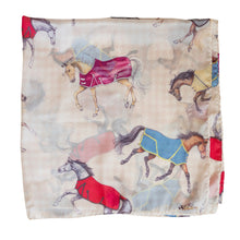 Load image into Gallery viewer, AWST Int'l Lila Horses in Blankets Scarf
