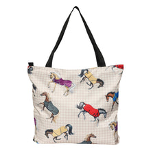 Load image into Gallery viewer, AWST Int'l Lila Horses in Blankets Tote Bag
