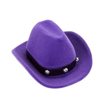 Load image into Gallery viewer, AWST Int'l Horse Head Earrings w/Purple Cowboy Hat Gift Box
