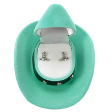 Load image into Gallery viewer, AWST Int'l Cowboy Boot Earrings w/Colorful Cowboy Hat Gift Box
